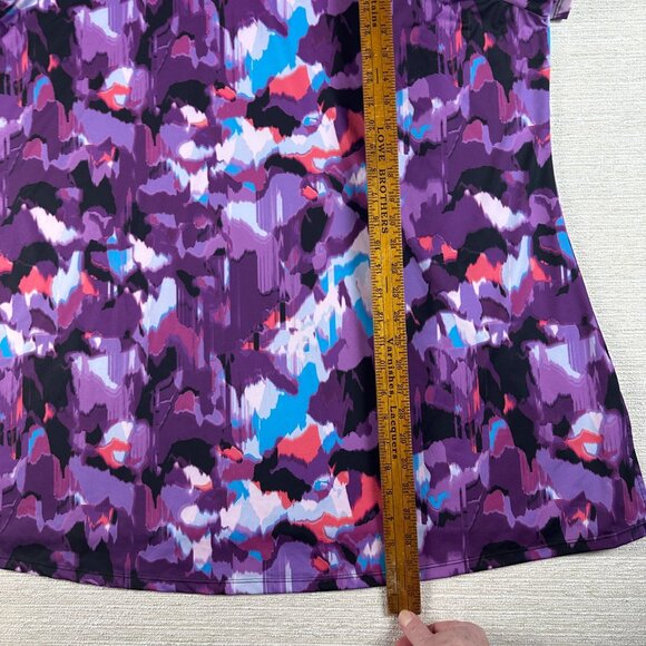 Swimsuits For All Swim Shirt Womens 26 Purple colorful Ikat Cover Stretch top - Picture 6 of 8